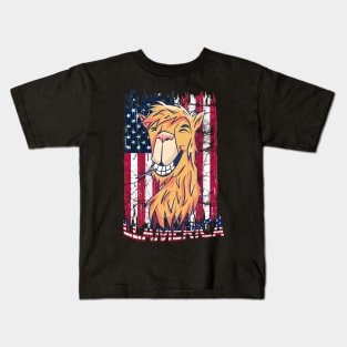 Llamerica funny llama funny alpaca america Kids T-Shirt